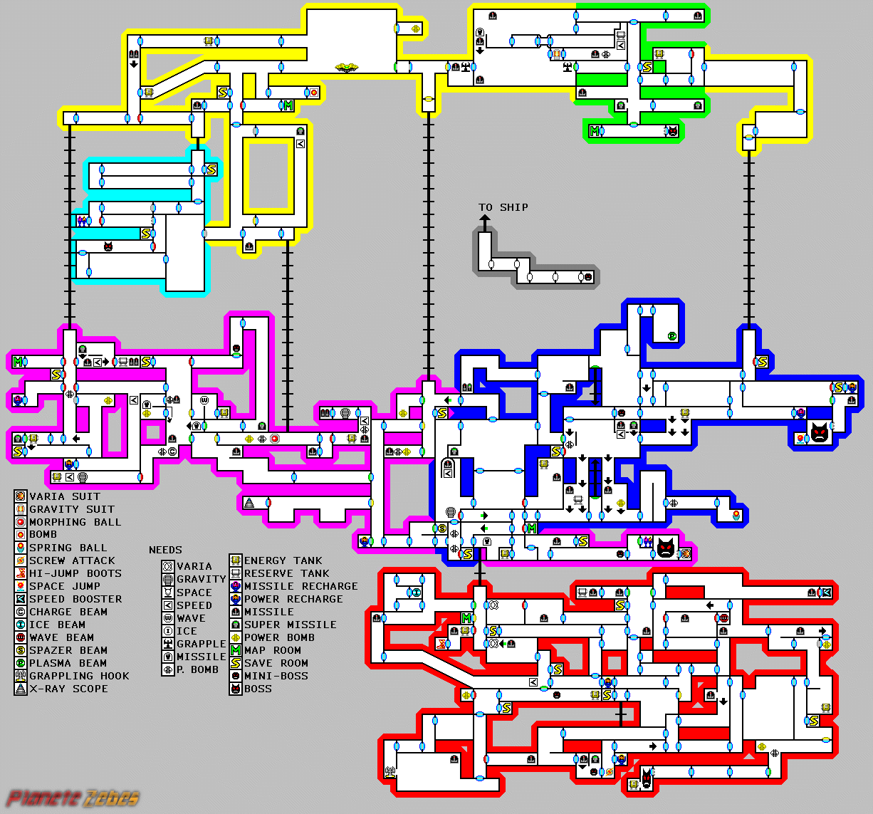 Metroid fusion карта